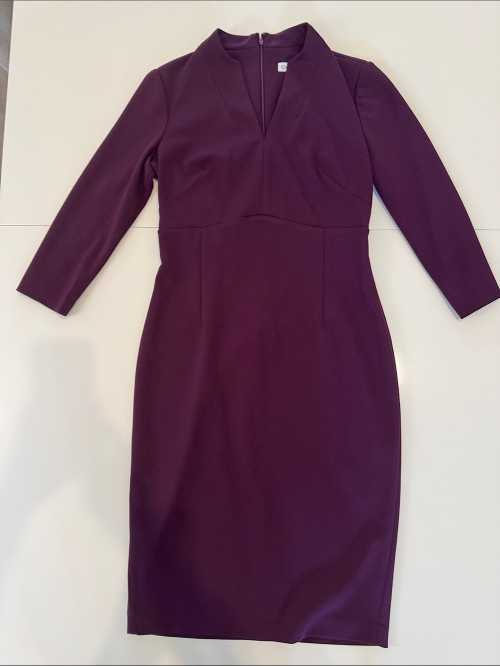 Calvin Klein Deep Plum Midi Sheath Dress